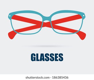 Glasses design over gray background, vector illustration
