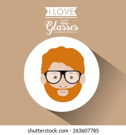 Glasses design over pastel background, vector illustration
