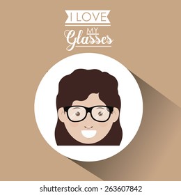 Glasses design over pastel background, vector illustration
