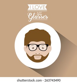 Glasses design over pastel background, vector illustration