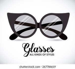Glasses design over white background, vector illustration