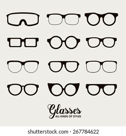 Glasses design over white background, vector illustration