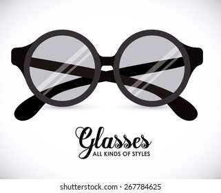 Glasses design over white background, vector illustration