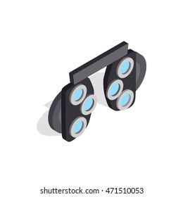 Glasses with different glass to test vision icon in isometric 3d style isolated on white background. Vision symbol