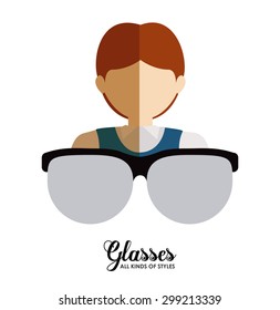 Glasses digital design, vector illustration eps 10