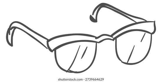 Glasses doodle. Hand drawn optic accessory sketch