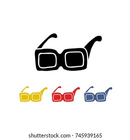 glasses doodle icon