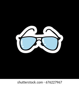 glasses doodle icon, sticker