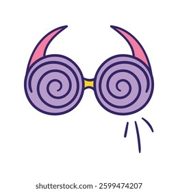 Glasses doodle icon with white background vector stock illustration