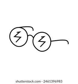 Glasses doodle. Vector illustration, isolated on white background