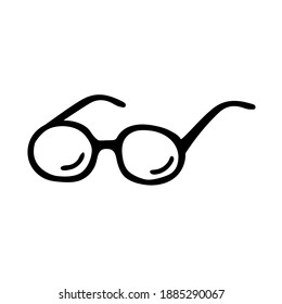 Glasses. Doodle vector image. Isolated over white background.