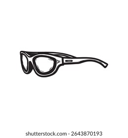 Glasses doodle vector isolated on white background.