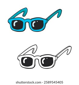 glasses drawing with line art. simple design. easy to edit. vector illustration