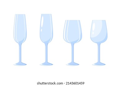 Glasses for drinks. Alcohol. Empty glass. Vector illustration