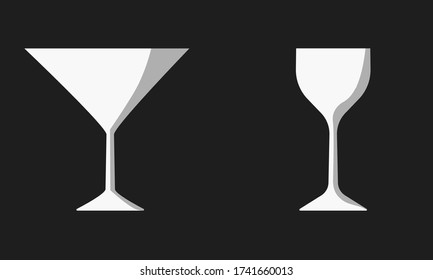 
glasses for drinks. flat vector. icon