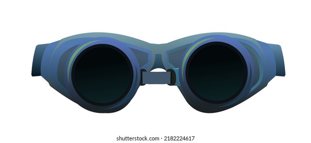 Glasses For Electric Welding. Optical Filter Converter. Protective Equipment For Work. Object Isolated On White Background. Vector.