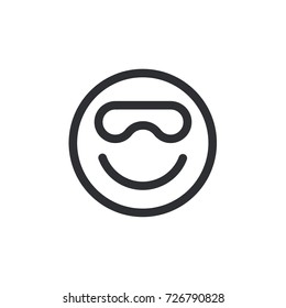 glasses emoticon vector. glasses emoticon outline style design