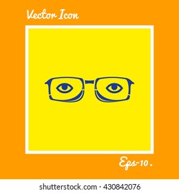 Glasses & Eye Icon. Eps-10.