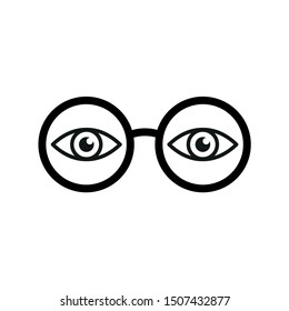 glasses with eye icon. see icon