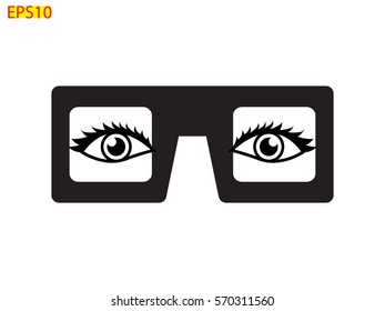 glasses, eye, icon, vector illustration eps10