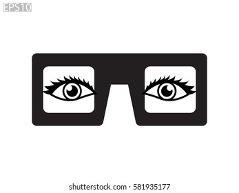 glasses, eye, icon, vector illustration eps10