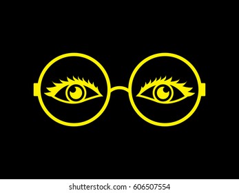 glasses, eye, icon, vector illustration eps10