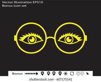 glasses, eye, icon, vector illustration eps10