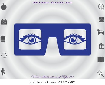 glasses, eye, icon, vector illustration eps10