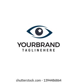 glasses eye logo design concept template vector