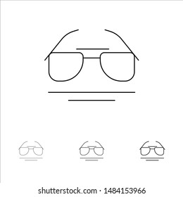 Glasses, Eye, View, Spring Bold and thin black line icon set. Vector Icon Template background