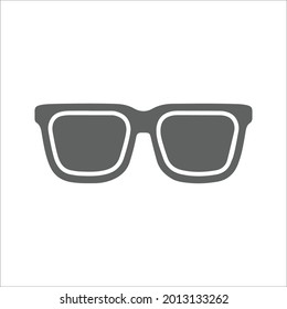 Icono de gafas, anteojos. Gráficos vectoriales grises.