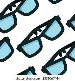 Glasses eyeglasses seamless pattern accessory eyewear vector writer item nerd optical device style and vision endless texture glass and frame vision correction ophthalmology stylish spectacles
