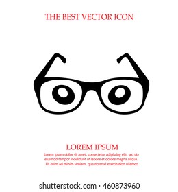 Glasses and eyes cartoon illustration. Simple isolated vector icon.