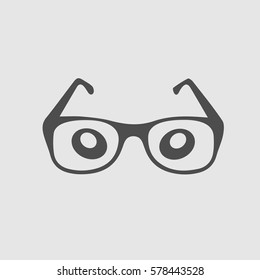 Glasses and eyes cartoon illustration. Simple isolated vector icon eps 10.