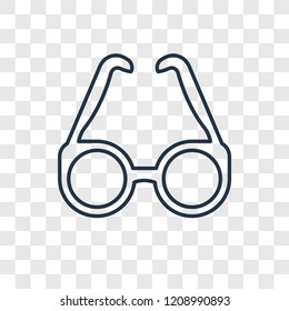 Glasses for eyes concept vector linear icon isolated on transparent background, Glasses for eyes concept transparency concept in outline style