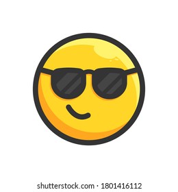 Glasses Face Flat Emoji Icon Stock Vector (Royalty Free) 1801416112 ...