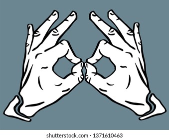 Glasses or face mask - hand drawn gesture.