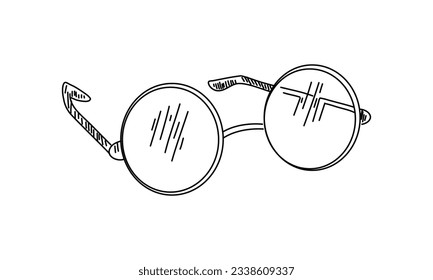 Glasses Fashion Eye Handdrawn Line Art Vector