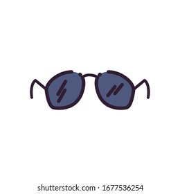 Glasses fill style icon design, Fashion style accessory eyesight optical lens view modern sight and eye theme Vector illustration