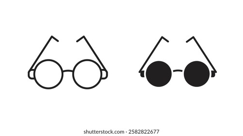 Glasses filled and outlined icons vectors on white background