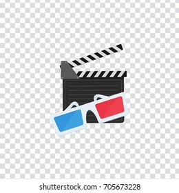 Glasses and film clapper icon