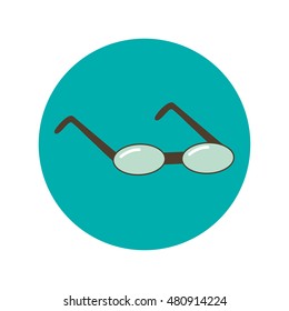 glasses flat icon, illustration on white background