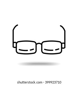 Glasses flat icon isolate on white background vector illustration eps 10
