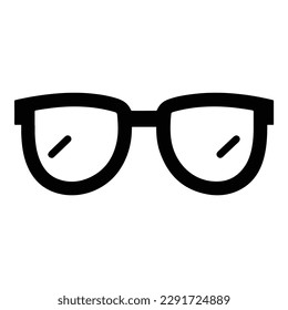 Glasses Flat Icon Isolated On White Background