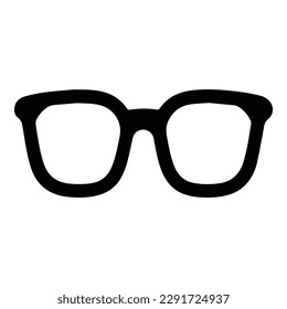 Glasses Flat Icon Isolated On White Background