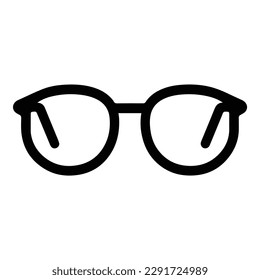 Glasses Flat Icon Isolated On White Background