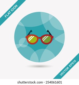 Glasses flat icon with long shadow,eps10