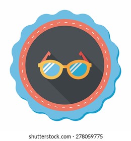 Glasses flat icon with long shadow,eps10