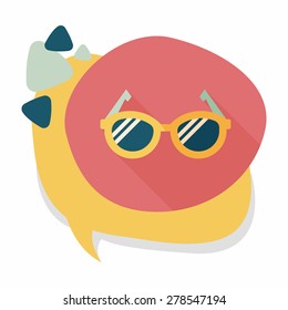 Glasses flat icon with long shadow,eps10