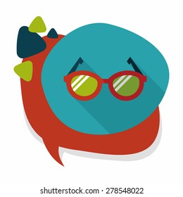 Glasses flat icon with long shadow,eps10